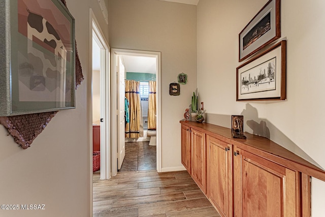 hall featuring light hardwood / wood-style floors