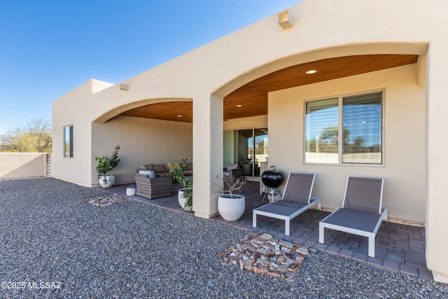 view of patio with an outdoor hangout area