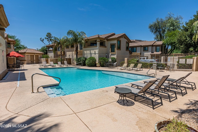 view of pool with a patio