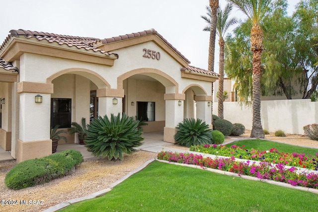 view of mediterranean / spanish house