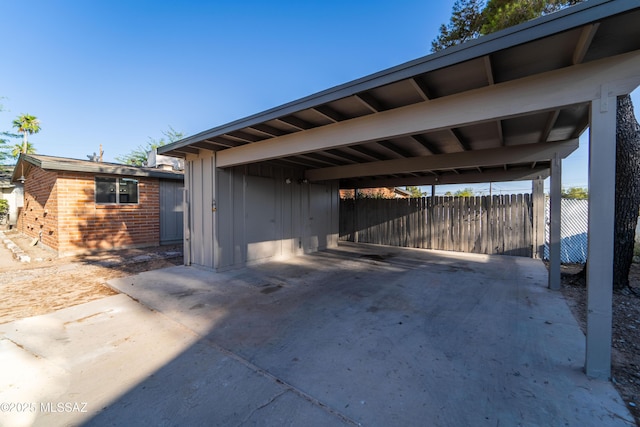 view of car parking featuring a carport