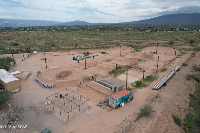 bird's eye view featuring a mountain view