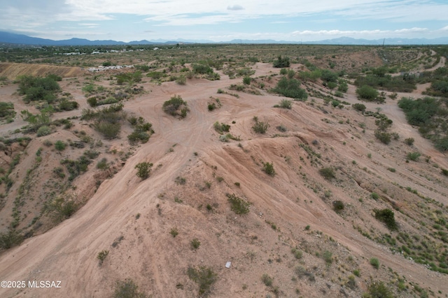 birds eye view of property featuring a mountain view