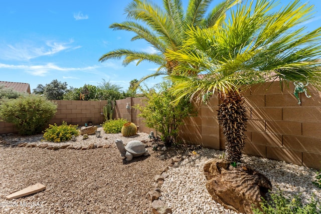 view of yard featuring a fenced backyard