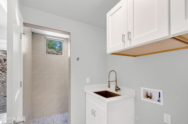 14821 E Diamond F Rnch Pl, Vail, AZ 85641 - laundry area with a sink, washer hookup, and cabinet space