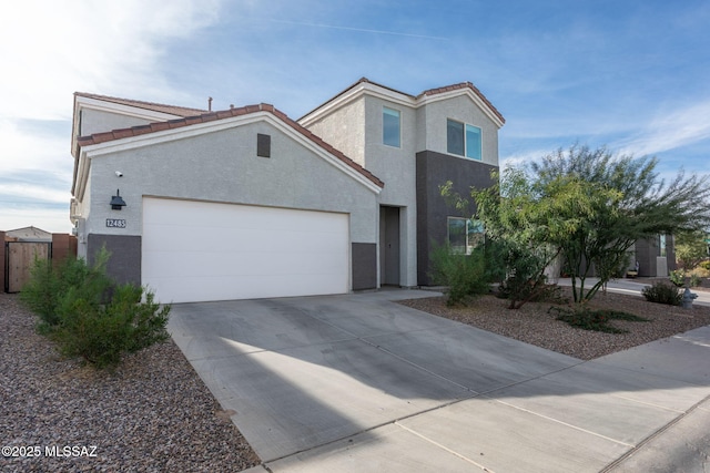 view of front facade with a garage