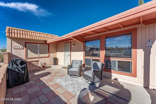 view of patio / terrace with a grill