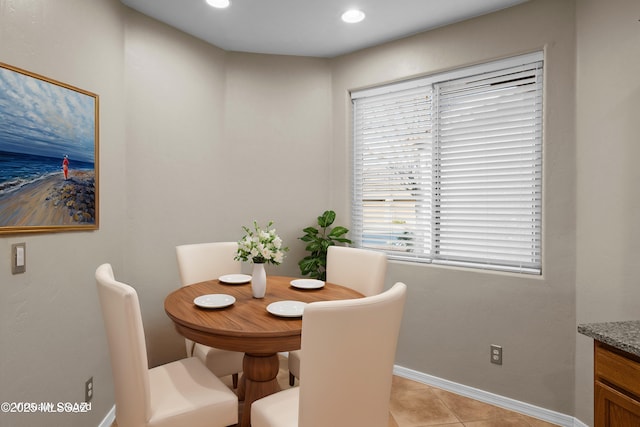 view of tiled dining area