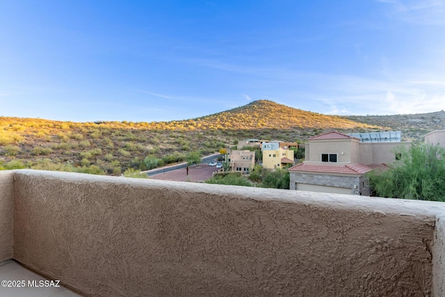 exterior space with a mountain view