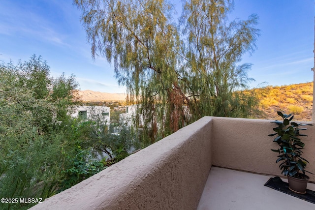 balcony with a mountain view