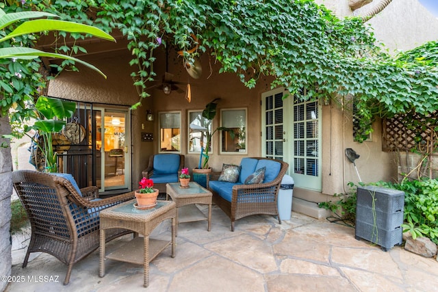 view of patio with an outdoor hangout area