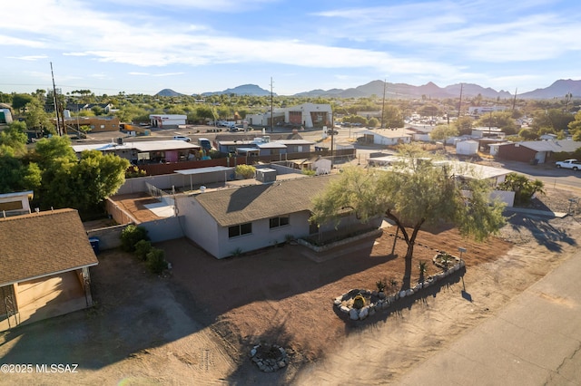 bird's eye view with a mountain view