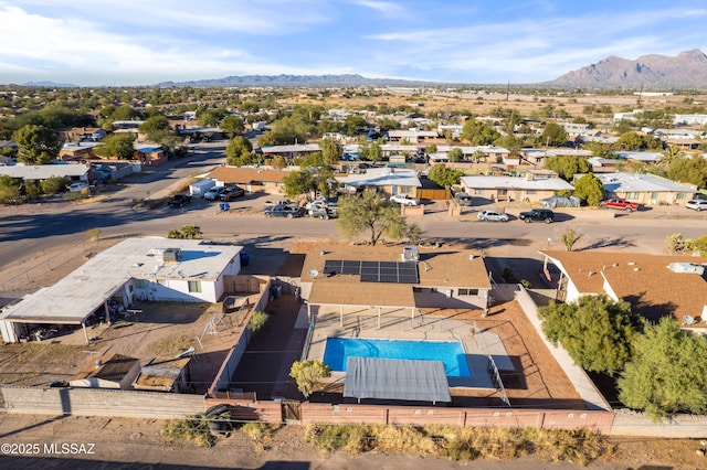 bird's eye view with a mountain view