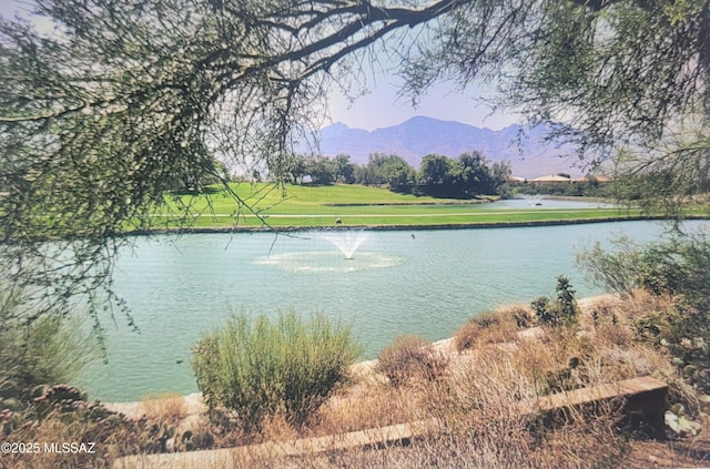 property view of water featuring a mountain view