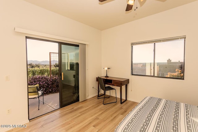 bedroom with light wood-type flooring