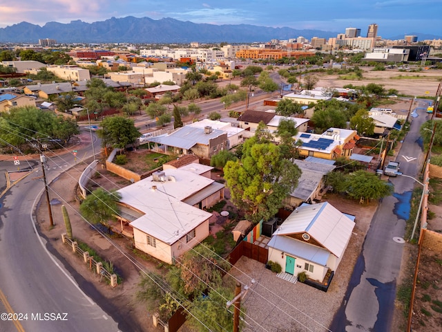 bird's eye view with a mountain view