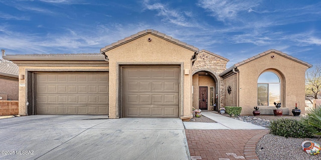 view of front of property featuring a garage