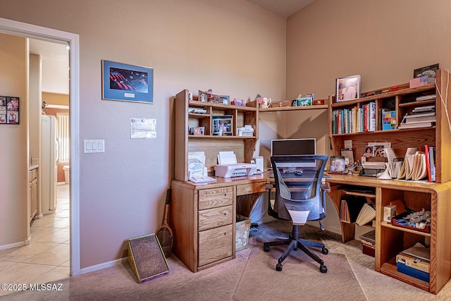 view of tiled office space