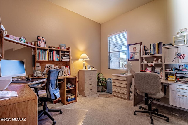 view of carpeted office