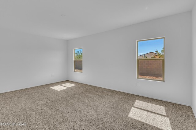 view of carpeted spare room