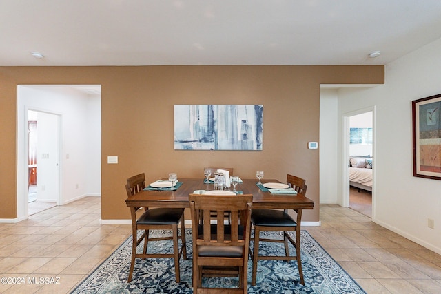 view of tiled dining room