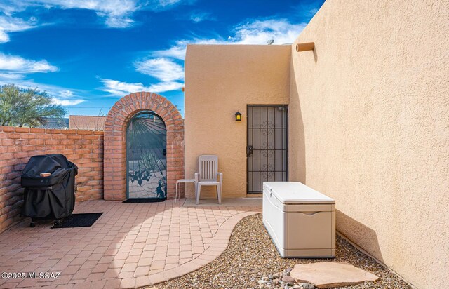 view of patio with area for grilling