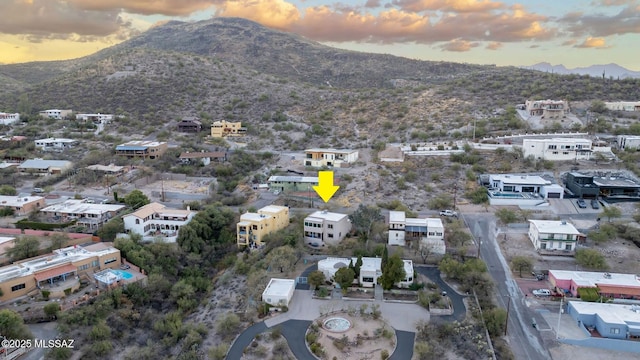 aerial view with a mountain view