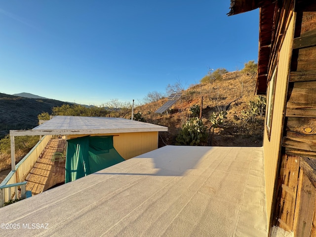 exterior space with a mountain view