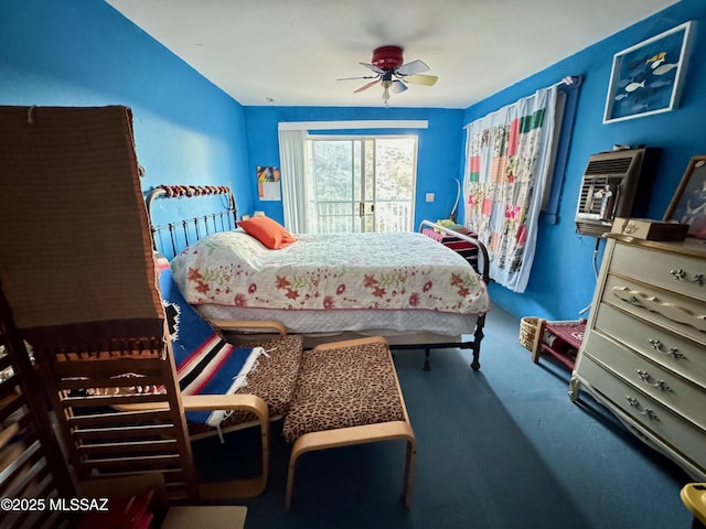 bedroom featuring ceiling fan