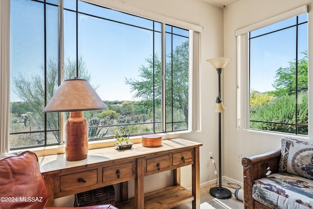 living area featuring plenty of natural light