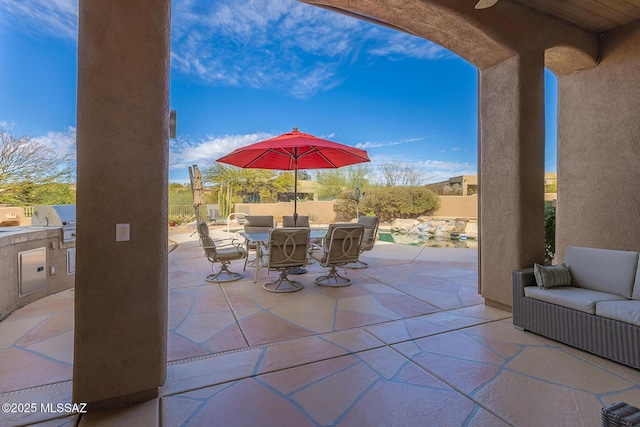 view of patio with area for grilling