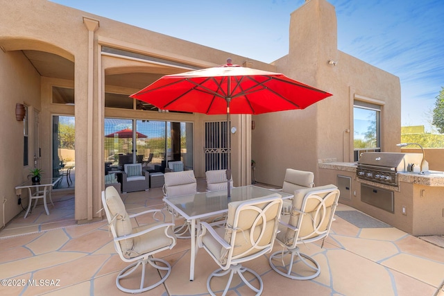 view of patio featuring area for grilling