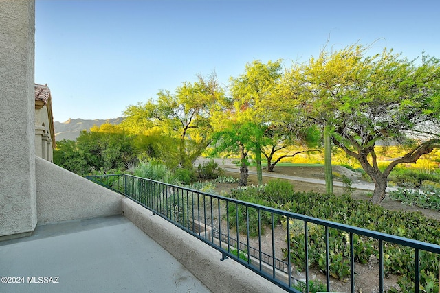 balcony with a mountain view