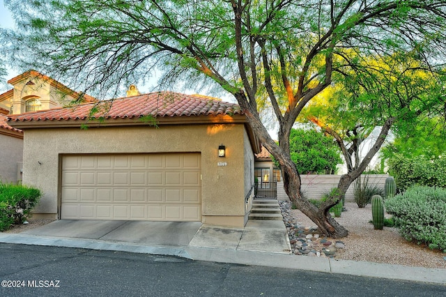 view of front of home with a garage