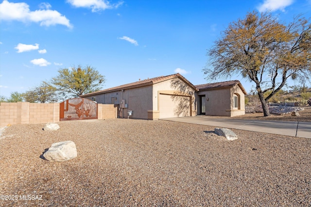 exterior space featuring a garage