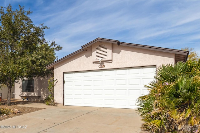 exterior space with a garage