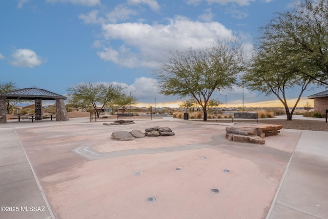 view of community with a gazebo