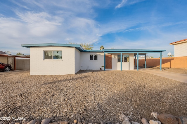 view of front of home with a patio area