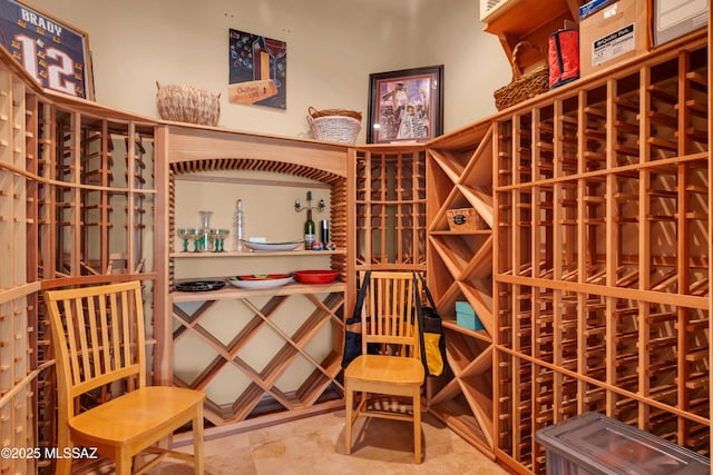 view of wine cellar