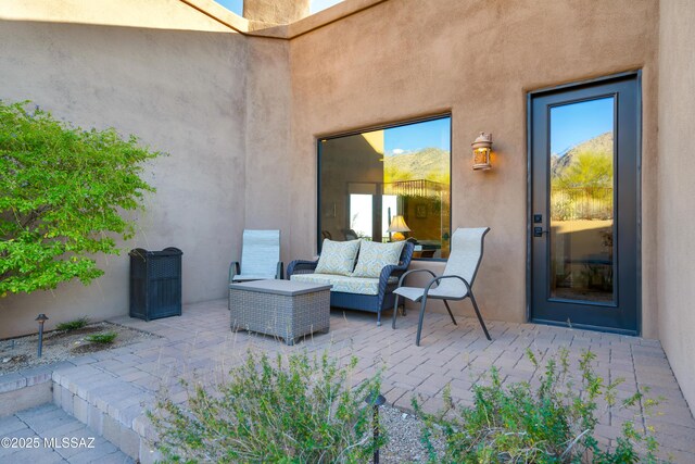 view of patio featuring an outdoor living space