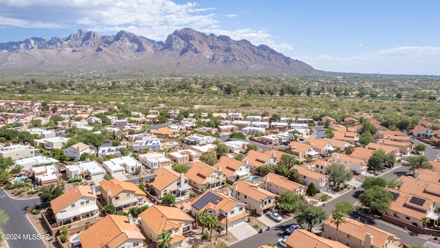 aerial view with a mountain view