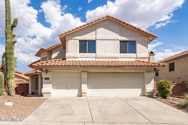 view of front of house with a garage