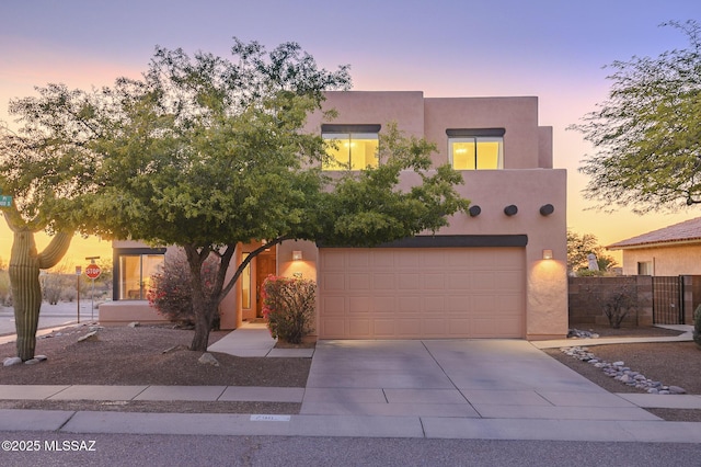 adobe home with a garage