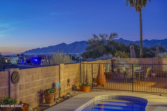 exterior space with a mountain view