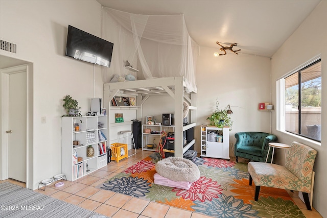 view of tiled living room