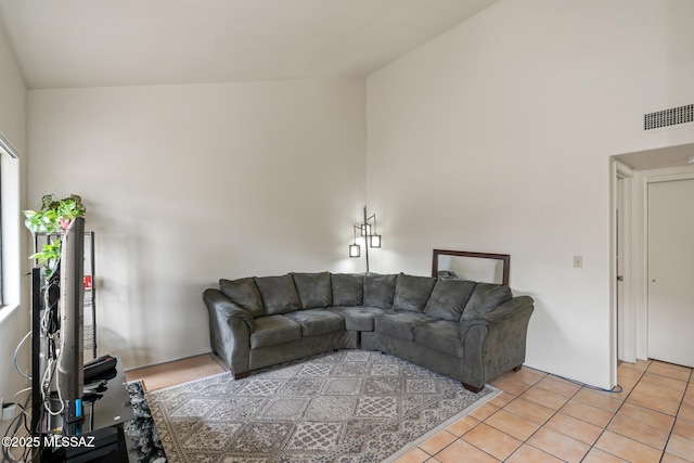 view of tiled living room