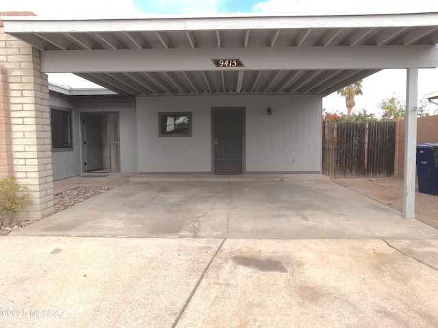 view of patio with a carport