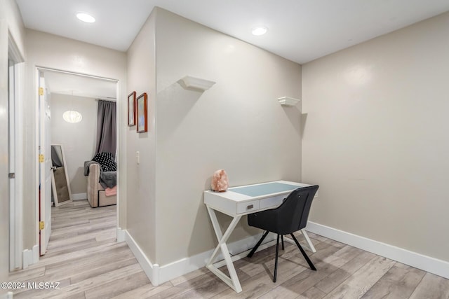 office featuring light hardwood / wood-style floors