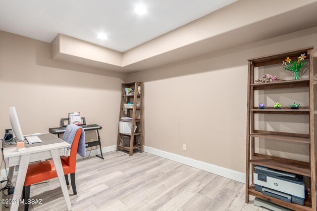 office featuring light hardwood / wood-style flooring