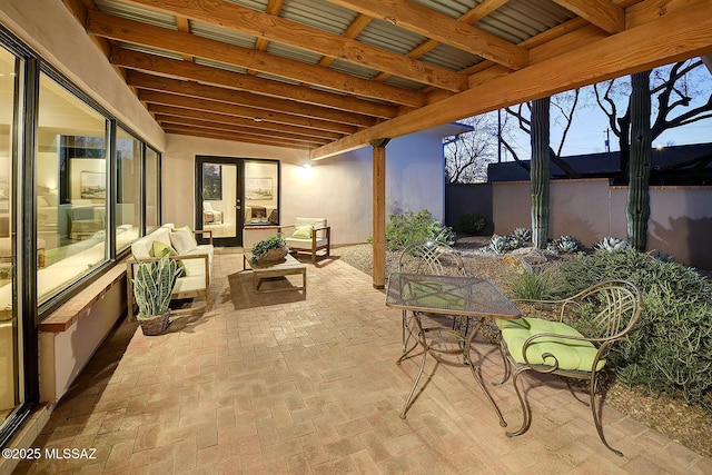 view of patio with an outdoor hangout area